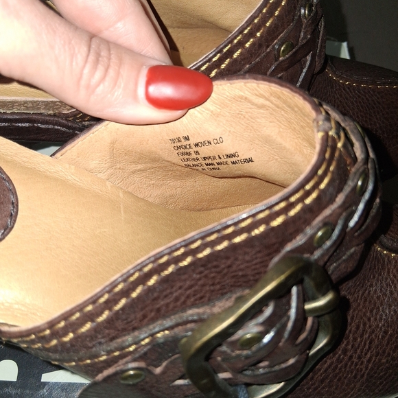 Frye Candice Brown Leather Mules with Buckle - Picture 3 of 5